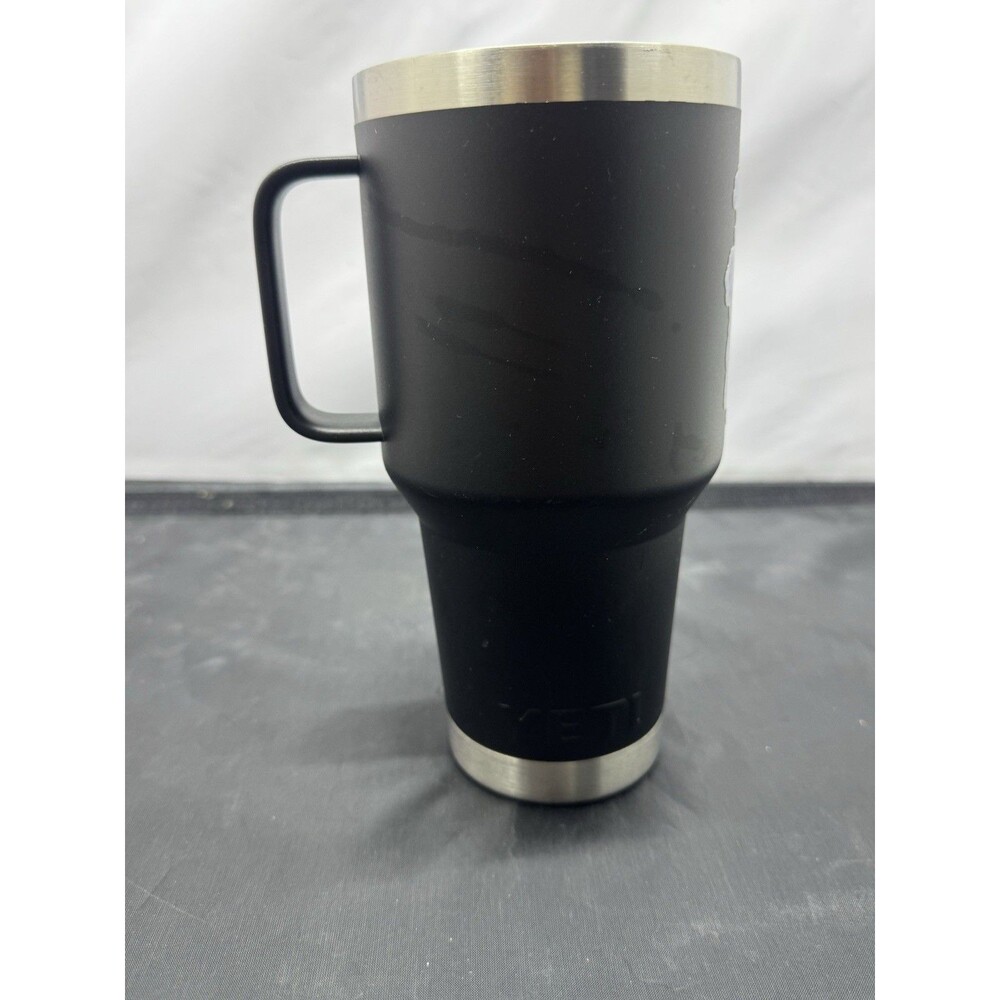 YETI Rambler Vacuum Travel Mug Black w/ Handle 30 oz Stainless Steel - NO LID
